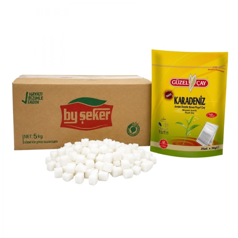 Dökme Küp Şeker 5kg X GüzelÇay Karadeniz Demlik Poşet Çay