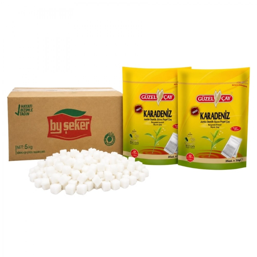 Dökme Küp Şeker 5kg X 2Adet GüzelÇay Karadeniz Demlik Poşet Çay