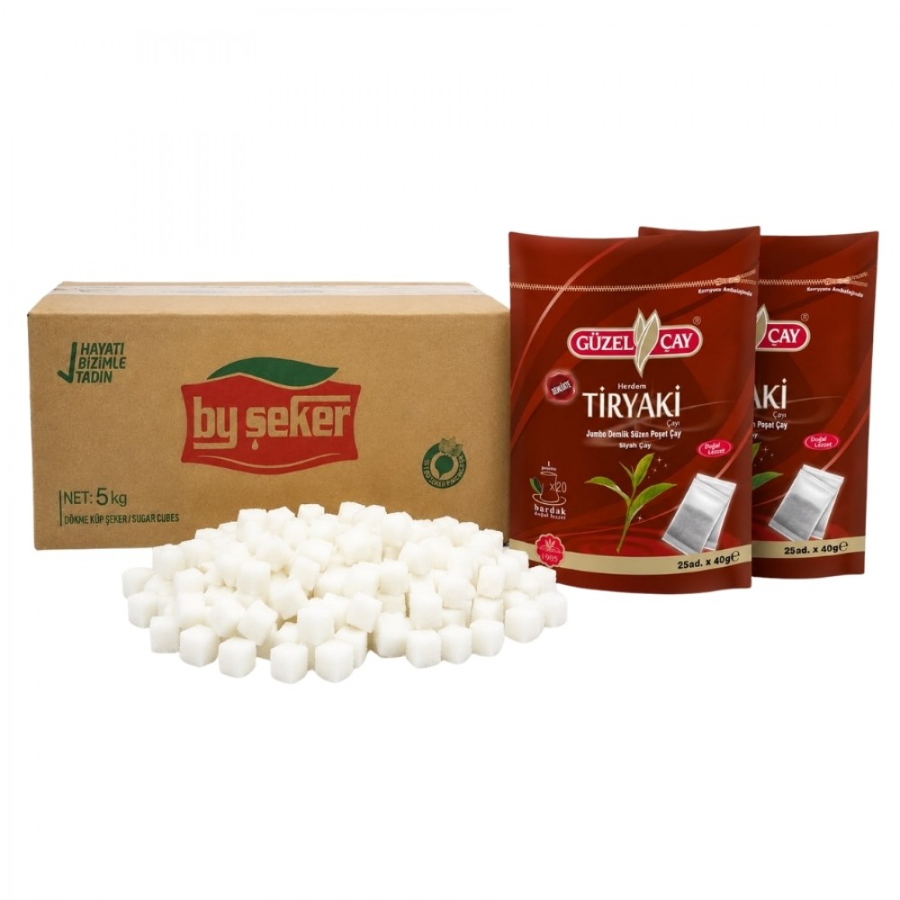 Dökme Küp Şeker 5kg X 2Adet GüzelÇay Tiryaki Demlik Poşet Çay