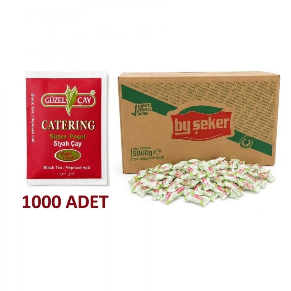 Tek Sargılı Küp Şeker 5kg X 1000Adet GüzelÇay Sallama Poşet Çay