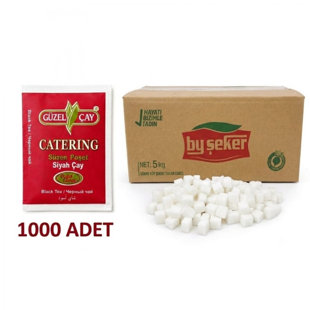 Dökme Küp Şeker 5kg X 1000Adet GüzelÇay Sallama Poşet Çay