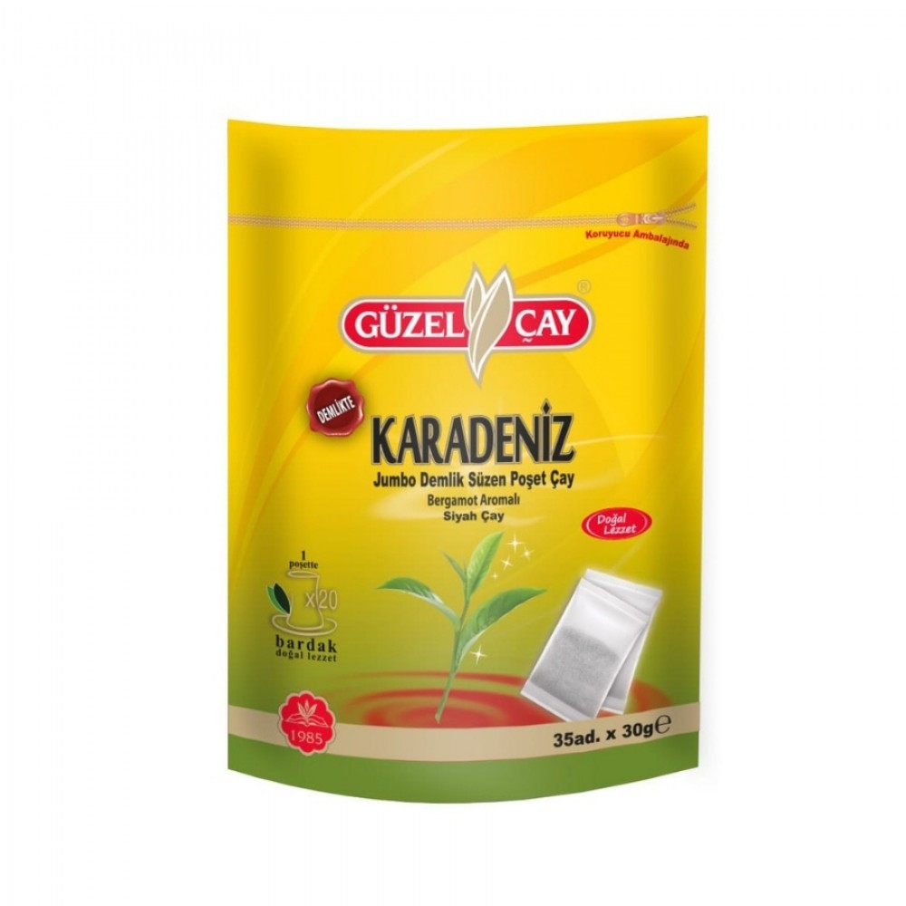 GüzelÇay Karadeniz Jumbo Demlik Poşet Çay 35Adet X 30gr